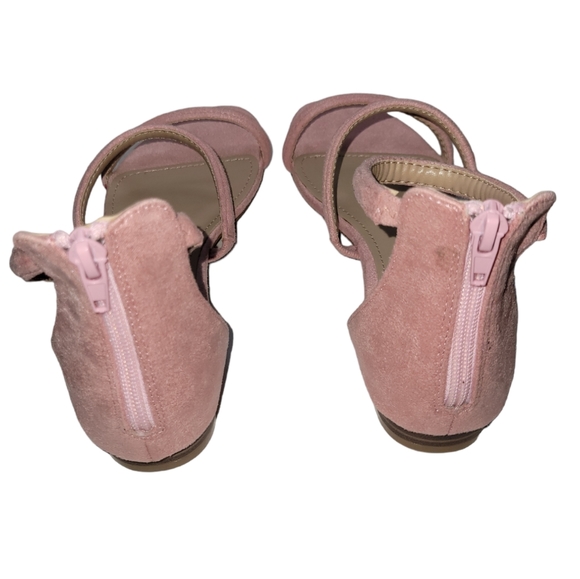 Lulu's Quin Pink Suede Flat Sandals Size 7 1/2 Barbiecore - Picture 4 of 9